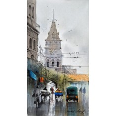 Zahid Ashraf, 12 x 24 inch, Acrylic on Canvas, Cityscape Painting, AC-ZHA-157